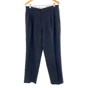 VTG Tattersall‎ LTD Wool Dress Pants Mens Sz 36 Charcoal Grey Pleated Academia